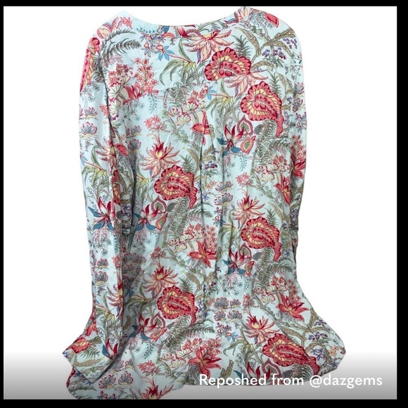 🌺 Soft Surroundings Boho Floral Nightgown / Sleepshirt w/ POCKETS 🌺 - Picture 2 of 6